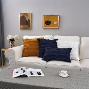 img 3 attached to 🔵 Нави-синие чехлы на подушки для дивана и кровати: Longhui Bedding, набор из 2 штук - 18 x 18 дюймов