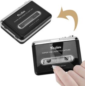 img 2 attached to 🎵 Reshow Cassette Player – Portable MP3 Audio Music Tape Player USB Compatible with Laptops and PCs – Convert Walkman Tape Cassettes to iPod Format (Black)