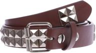1-inch studded leather belt for kids with snap-on closure - perfect for punk rock style logo