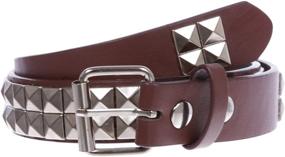 img 3 attached to 1-Inch Studded Leather Belt for Kids with Snap-on Closure - Perfect for Punk Rock Style