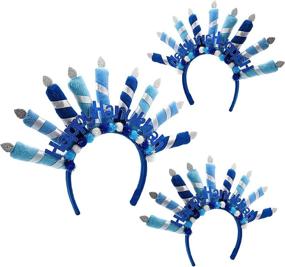 img 1 attached to 🕎 Hanukkah Menorah Headbands - Festive and Fun Personal Decorations for the Festival of Lights