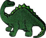 brachiosaurus green dinosaur patch - perfect for sewing or ironing on logo