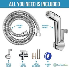 img 3 attached to 🚽 Purrfectzone Stainless Steel Bidet Faucet Fixture with Single Hole and Dual Modes - Metal Lever Handle Handheld Bidet Sprayer and Baby Cloth Diaper Sprayer - Ideal for Toilets