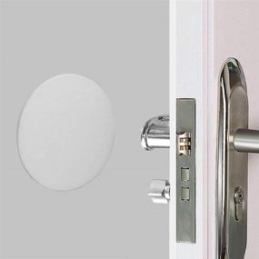 img 1 attached to 🚪 Door Handle Bumper Pack of 3 - Silicone Wall Shield with Double-Sided Tape, Large 3.15" Diameter, White