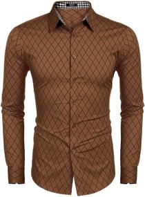 img 3 attached to COOFANDY Business Sleeve Casual Button Men's Clothing and Shirts: Elevate your Style with Effortless Sophistication