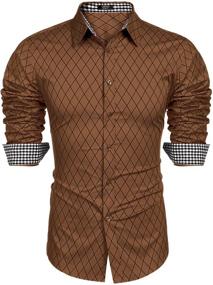 img 4 attached to COOFANDY Business Sleeve Casual Button Men's Clothing and Shirts: Elevate your Style with Effortless Sophistication