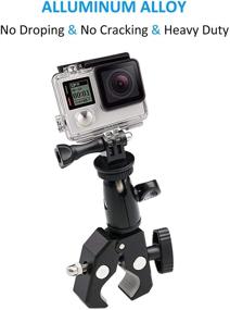img 3 attached to 📸 Крепление камеры EXSHOW для мотоцикла для GoPro, металлическое крепление для экшн-камеры с поворотом на 360 градусов с резьбой 1/4-20 для мотоциклов, велосипедов, рулей, GoPro Hero 9/8/7/6/5/4 Black, SJCAM, Canon, DSLR и других.