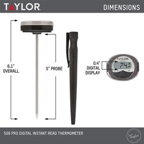 img 3 attached to 🔥 Taylor Precision Products Pro Dot Matrix Display Oval Instant Read Digital Meat Food Grill BBQ Cooking Kitchen Thermometer: Non-Slip Stainless Steel Design