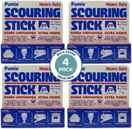 🧼 pumie scouring stick (4-pack): heavy duty cleaning solution for stains, hard water rings, rust, paint, and carbon buildups logo