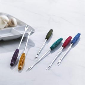 img 2 attached to Trudeau Multicolored Silicone-Handled Meat Forks Fondue Set - Standard Size: A Must-Have for Fondue Lovers!