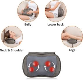 img 3 attached to 🎁 Snailax Shiatsu Massage Pillow with Heat: Ultimate Deep Kneading for Neck, Shoulders, Back, and More - Plush and Cozy Design, Perfect Gifts for Men and Women, Ideal for Father's Day