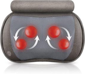 img 4 attached to 🎁 Snailax Shiatsu Massage Pillow with Heat: Ultimate Deep Kneading for Neck, Shoulders, Back, and More - Plush and Cozy Design, Perfect Gifts for Men and Women, Ideal for Father's Day