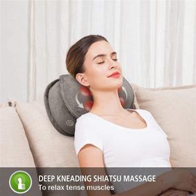 img 1 attached to 🎁 Snailax Shiatsu Massage Pillow with Heat: Ultimate Deep Kneading for Neck, Shoulders, Back, and More - Plush and Cozy Design, Perfect Gifts for Men and Women, Ideal for Father's Day