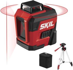 img 4 attached to SKIL 65ft. Red Self-Leveling Cross Line Laser Level - Rechargeable Lithium Battery, USB Charging Port, Compact Tripod, Carry Bag Included - LL932201