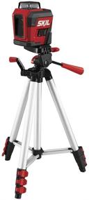 img 3 attached to SKIL 65ft. Red Self-Leveling Cross Line Laser Level - Rechargeable Lithium Battery, USB Charging Port, Compact Tripod, Carry Bag Included - LL932201