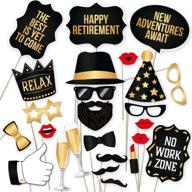 partygraphix retirement photo booth props: european-made black and gold decorations for a memorable retirement party - 34-piece easy-to-assemble kit logo
