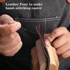 img 1 attached to 🧵 Leather Stitching Kit with Pony Horse Clamp - Includes Needles, Compass, Stitching Pony - DIY Wood Leathercraft Tools for Sewing, Tables, Desktop Lacing Stitching