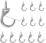 rddconkit 12 pcs windproof metal hooks screw in screw hooks ceiling hooks (silver) logo