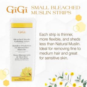 img 3 attached to GiGi Small Bleached Muslin Epilating Strips - 100 Pcs for Effective Hair Waxing & Removal