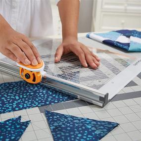 img 1 attached to 📏 Fiskars Rotary Ruler Combo: Efficient Fabric Cutting Tool, 12-Inch x 12-Inch, Clear