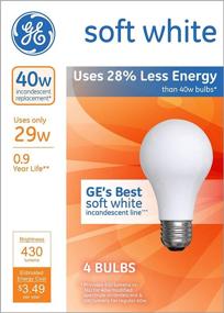 img 3 attached to GE Lighting HaloGEN Light Bulbs, A19 40-Watt, 430 Lumen, Medium Base, Soft White, 4-Pack, General Purpose White Bulbs, Replacement for 100-Watt Bulbs