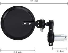 img 2 attached to 🏍️ Зеркала для мотоцикла KAWELL Round End: Выпуклое зеркало заднего вида для мотоцикла с рулем 7/8", подходит для Honda, Harley Davidson, Suzuki, Victory, Yamaha и других.