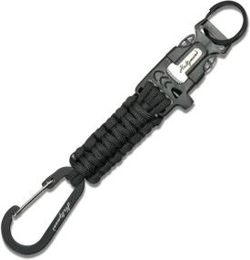 img 4 attached to Multi-Functional Paracord Keychain with Carabiner for Camping, Fishing, Hunting & Outdoor Emergencies - All-in-One Survival Tool with Paracord, Emergency Whistle, Flint Rod, Cutting Tool & Key Ring