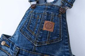 img 2 attached to KIDSCOOL SPACE Children's Jean Overalls, Toddler 👖 Ripped Denim Slim Pants for Girls and Boys