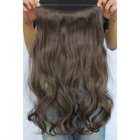 img 1 attached to 🌟 20 Inch Secret Halo Hair Extensions - Curly Wavy Hairpieces for Women, Synthetic Flip-in Hair Extension (# Medium Chestnut Brown, Pack of 1)