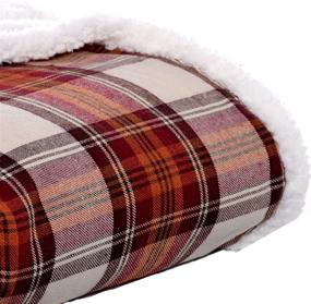 img 2 attached to 🔴 Eddie Bauer Plush Sherpa Fleece Throw Blanket - Soft, Cozy, and Reversible - Perfect for Travel, Camping, and Home Use - Edgewood Red