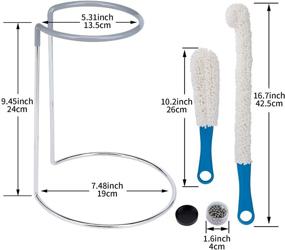 img 2 attached to 🍷 Wine Decanter Drying Stand: Prevent Scratches with Rubber Coated Top, Includes Cleaning Tools