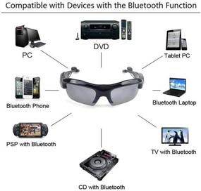 img 3 attached to 🕶️ Чёрные солнечные очки с Bluetooth - Поляризационные наушники с функцией свободных рук стерео музыки, беспроводные наушники для iPhone, Samsung Galaxy, HTC, LG, смартфонов, ПК, планшетов