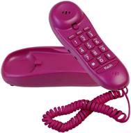 slimline purple colored phone for wall or desk with memory logo