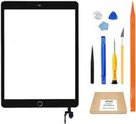 jpung ipad mini 3 screen replacement glass touchscreen digitizer - black (a1599 a1600) with complete repair tools kit & camera holder logo