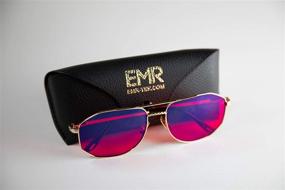 img 2 attached to 👓 EMR-TEK "Wolverine" 24K Gold Plated Stainless Steel Blue and Green Filtering Glasses, Red Lens with Anti-Blue Reflection, for Enhanced Sleep and Nighttime Use.