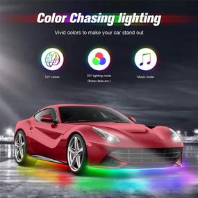 img 2 attached to 🚗 TACHICO Car LED Underglow Lights - 47.24ft Exterior Color Chasing Lights with App and Remote Control, Waterproof, Sync to Music, 16 Million Colors, 200 Color Scene Mode for Trucks, SUVs, Jeep, etc. DC12V