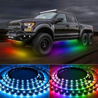 🚗 tachico car led underglow lights - 47.24ft exterior color chasing lights with app and remote control, waterproof, sync to music, 16 million colors, 200 color scene mode for trucks, suvs, jeep, etc. dc12v logo