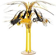 2021 graduation cascade decoration - black, silver, and gold mini cascade centerpiece table decor - cap scroll foil design for grad party supplies logo