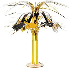 img 4 attached to 2021 Graduation Cascade Decoration - Black, Silver, and Gold Mini Cascade Centerpiece Table Decor - Cap Scroll Foil Design for Grad Party Supplies