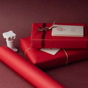 img 1 attached to 🔴 Maroon Red RUSPEPA Kraft Paper Roll - 30" x 32.8ft - Recyclable & Versatile for Wrapping, Crafts, Packing, Floor Covering, Dunnage, Parcel, or Table Runner