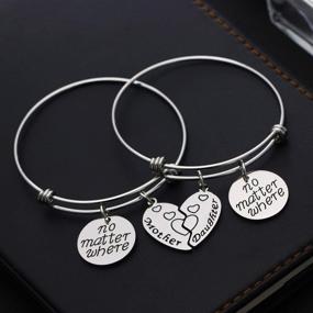 img 3 attached to 👩 YeeQin Mother Daughter Bangle Bracelets Set: Heart Matching Bangles for Unbreakable Mom-Daughter Bond!