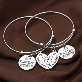 img 2 attached to 👩 YeeQin Mother Daughter Bangle Bracelets Set: Heart Matching Bangles for Unbreakable Mom-Daughter Bond!