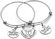 👩 yeeqin mother daughter bangle bracelets set: heart matching bangles for unbreakable mom-daughter bond! logo