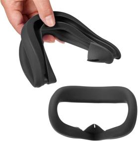 img 2 attached to 👀 Топковос Силиконовый чехол для интерфейса VR для Oculus Quest 2 - Защита для глаз, водоотталкивающий, защита от света и протекания