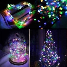 img 2 attached to 🎄 YASENN 100LED 33ft Fairy Lights USB Powered with Remote Control, Adjustable Twinkling Frequency, Multicolor Copper Wire String Lights for Christmas Party Decoration in Bedroom