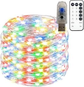 img 4 attached to 🎄 YASENN 100LED 33ft Fairy Lights USB Powered with Remote Control, Adjustable Twinkling Frequency, Multicolor Copper Wire String Lights for Christmas Party Decoration in Bedroom