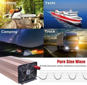 img 2 attached to 🔌 XWJNE 3500W Power Inverter 48V to 110V Pure Sine Wave Car Plug Adapter Converter with Remote Control and LED Display, 4.2A USB Ports & 2 AC Outlets, Car Charger