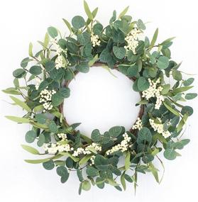 img 4 attached to 🌿 Leonmoon Welcome Wreaths: Eucalyptus Front Door Wreath with Blackboard Welcome Sign