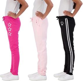 img 1 attached to 👧 Active Girls' Clothing: Athletic Lavender Charcoal Grey Star Ride Sweatpants