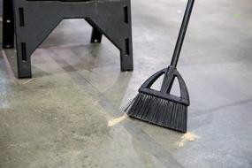 img 1 attached to Highly Efficient Quickie Poly Fibered Lobby Broom with Steel Handle - Ideal for Outdoor Commercial Cleaning, Courtyard, Garage, Lobby, Mall, Market, Home, Kitchen, Office & Pet Hair Removal